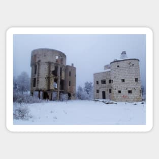 Abandoned Sarajevo Observatory in Winter Sticker